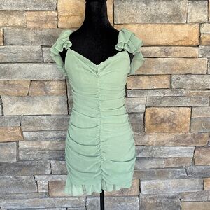 ☘️ ZARA Sage Green Mini Dress